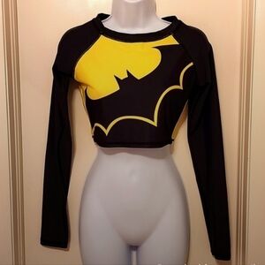 2/$14 Batman Batgirl Long Sleeve Crop Top